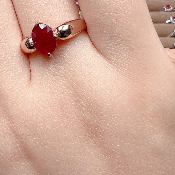 红宝石银S925镶嵌戒指