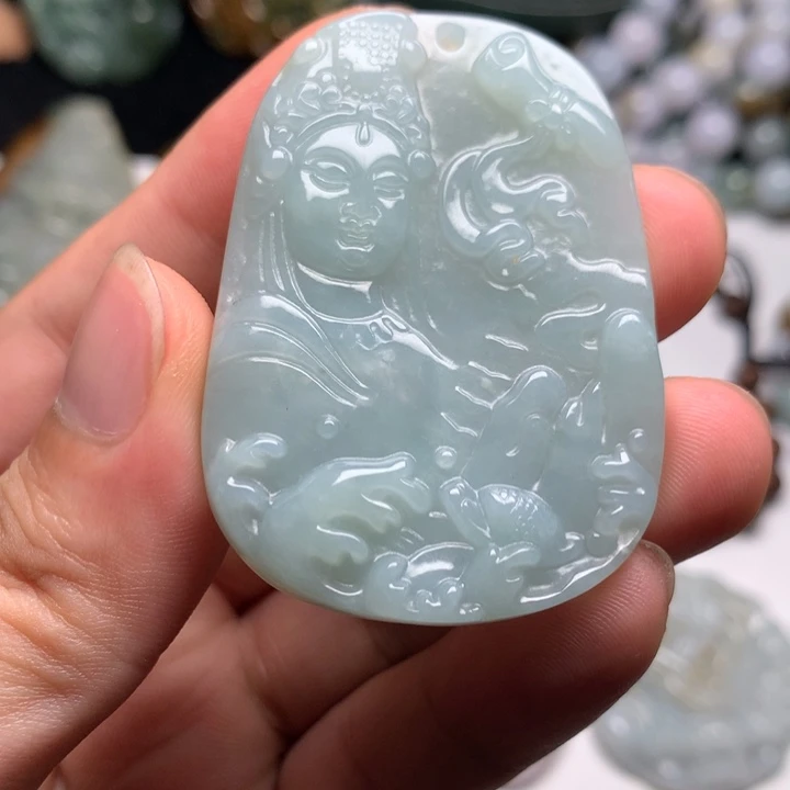 翡翠未镶嵌颈饰妈祖29