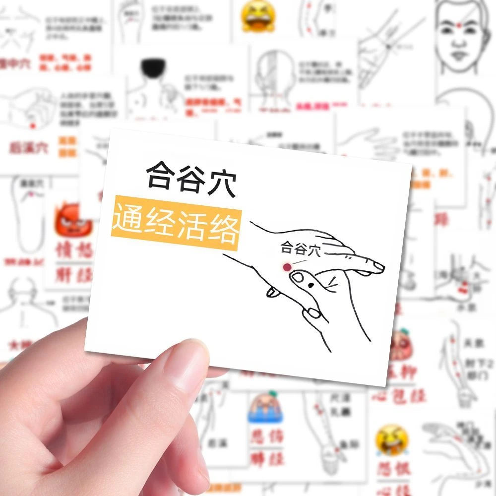 108张穴位知识贴纸传统中医养生穴位教学科普贴纸DIY装饰手账贴画