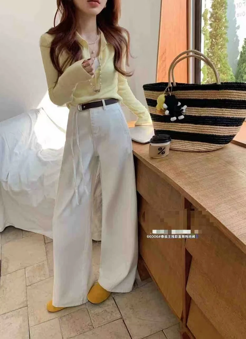 02291 张十柒服饰 高腰阔腿牛仔裤女春夏宽松直筒裤子