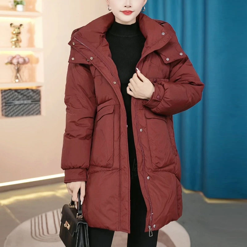 【HT-18】2024年新款白鸭绒加厚休闲保暖时尚气质款羽绒服女款