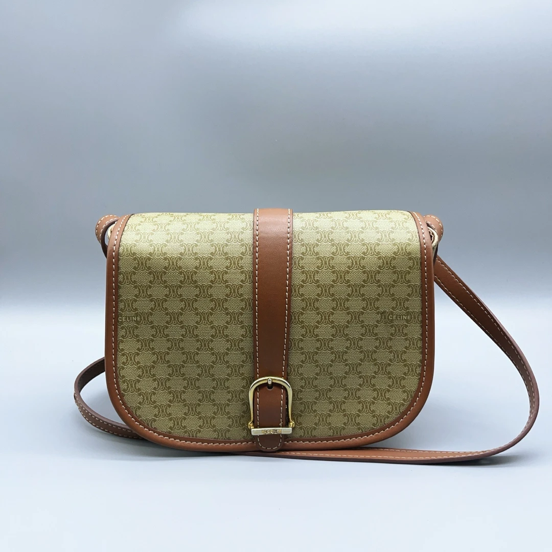 95新 Celine/思琳   棕色老花单肩包 1640 7727