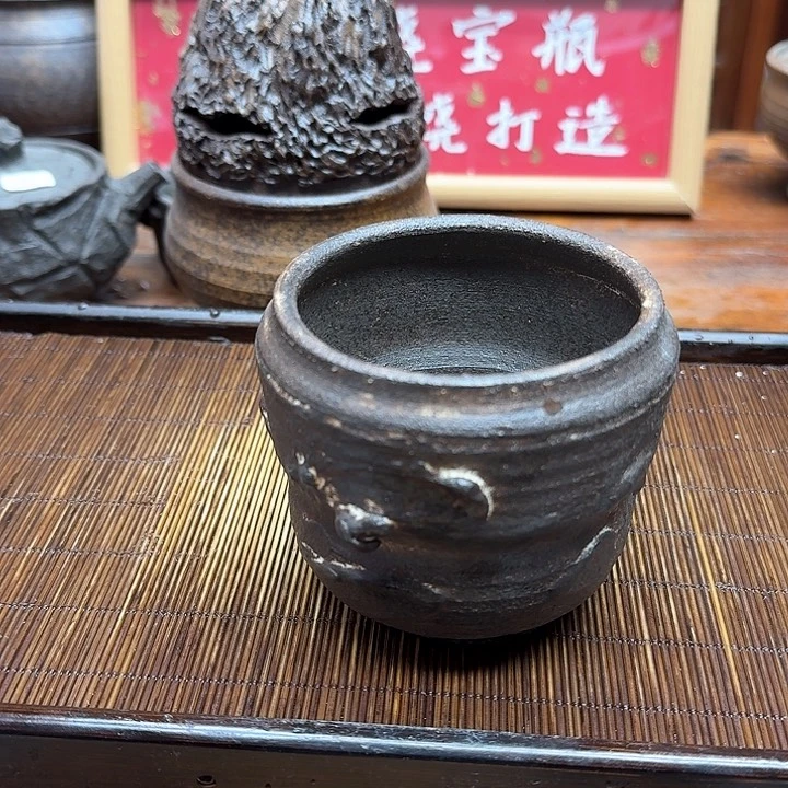纯手工制作粗陶茶具