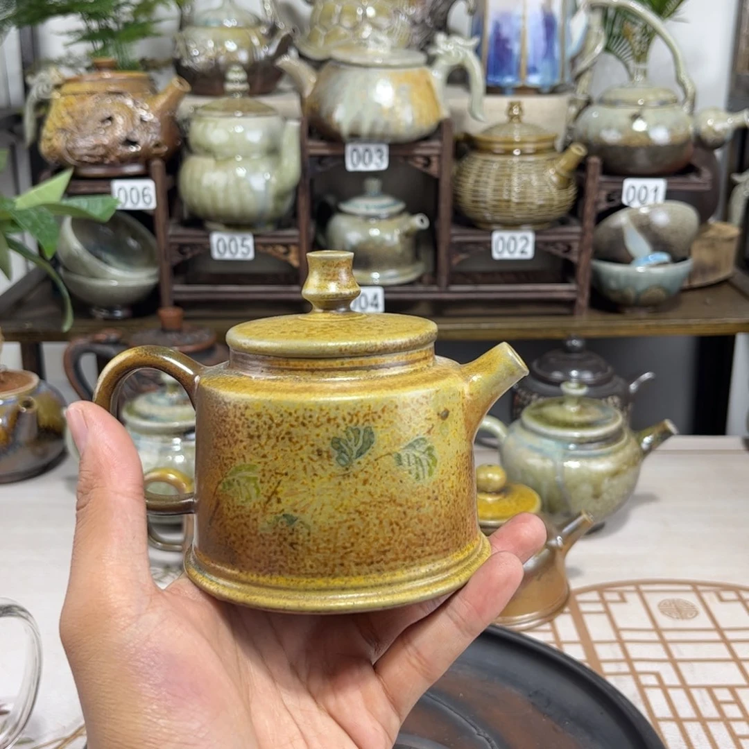 220cc白泥柴烧德钟，古法传承裸坯柴烧