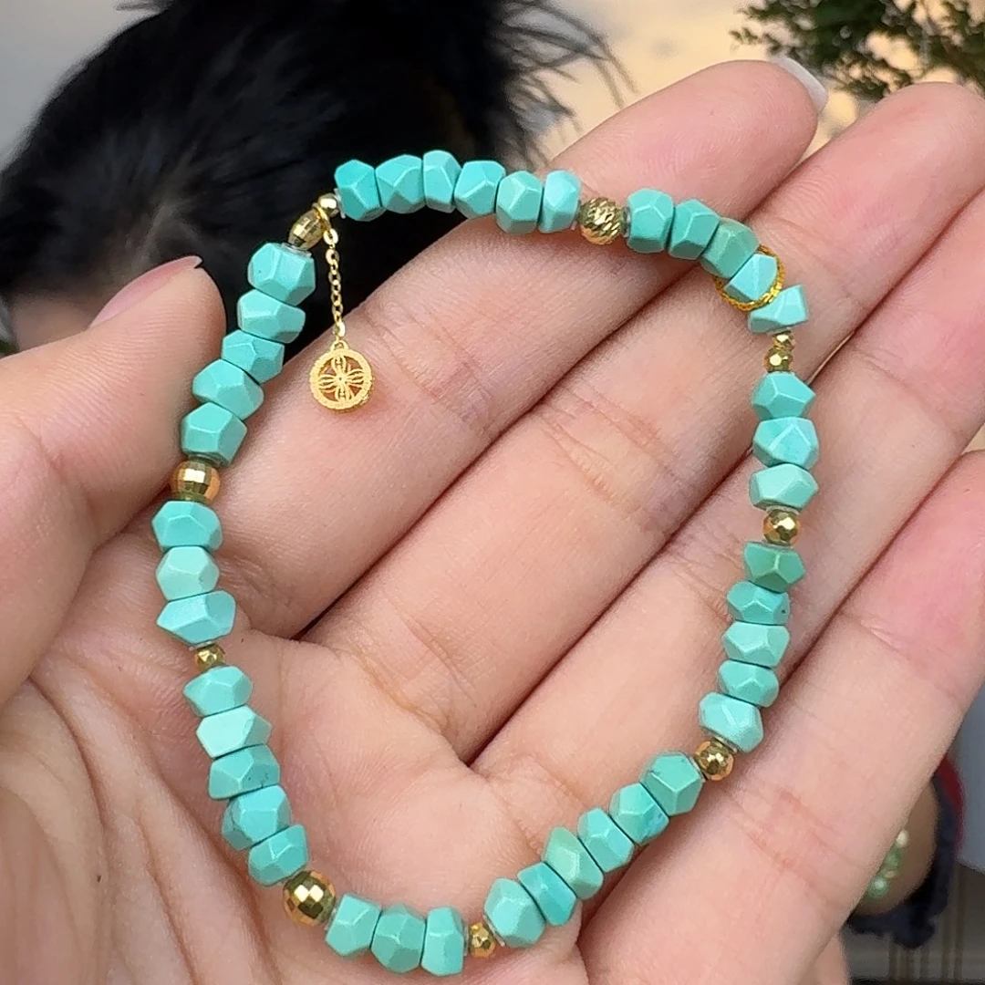 绿松石18K金镶嵌珠宝奇石