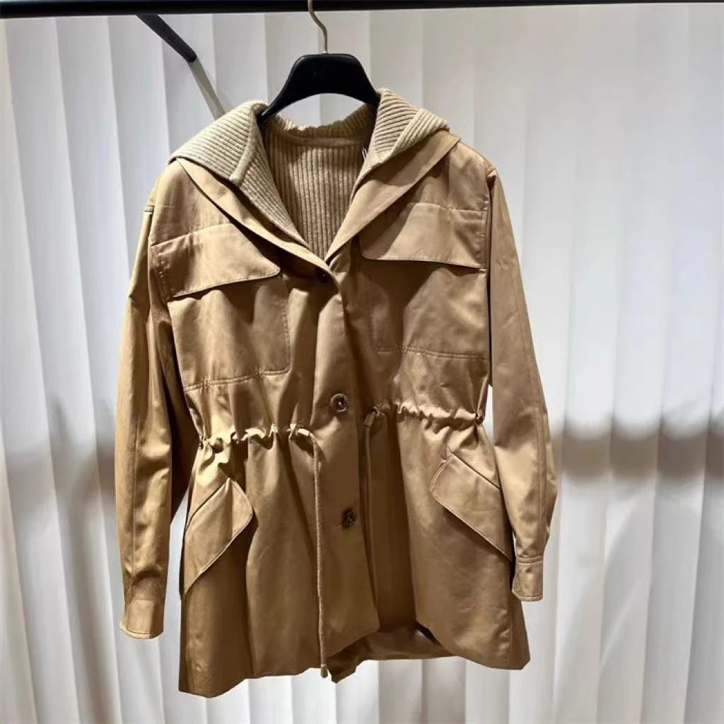 SS25016 Mine可拆卸针织帽风衣