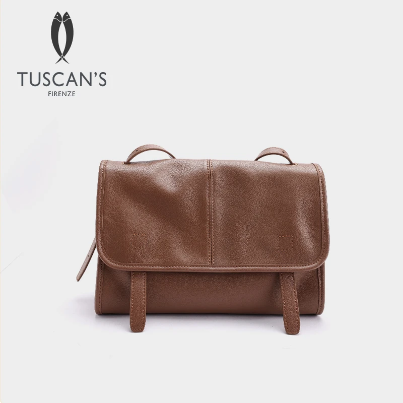 TUSCAN'S经典女士百搭通勤单肩包邮差包气质简约斜挎包时代双鱼