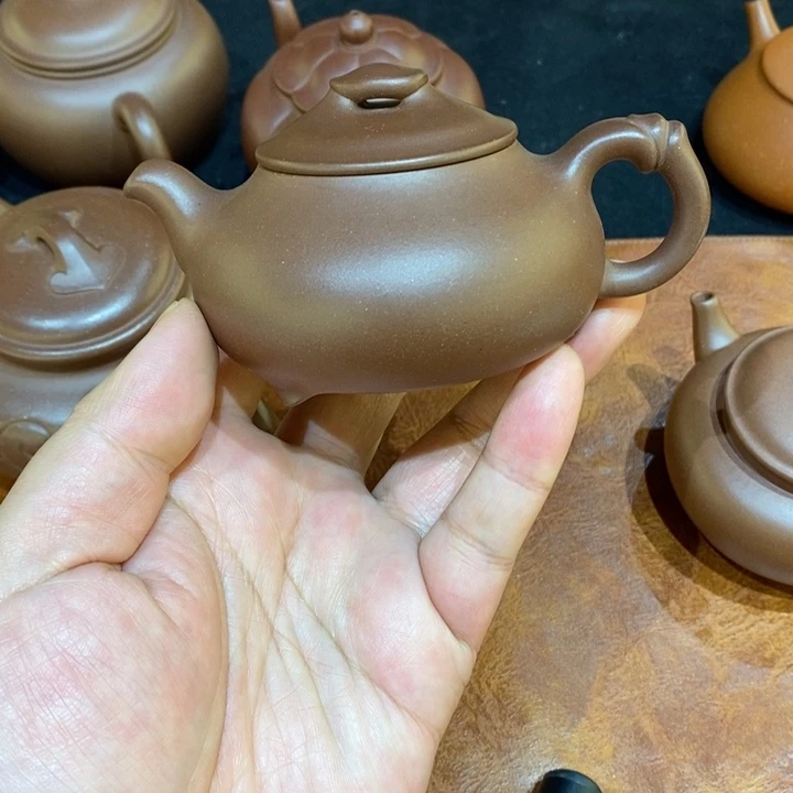 将***澳紫砂茶壶全手简瓢