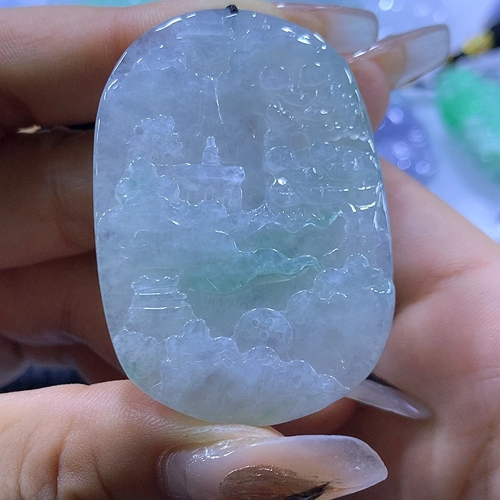 颈饰未镶嵌翡翠天然翡翠A货吊坠
