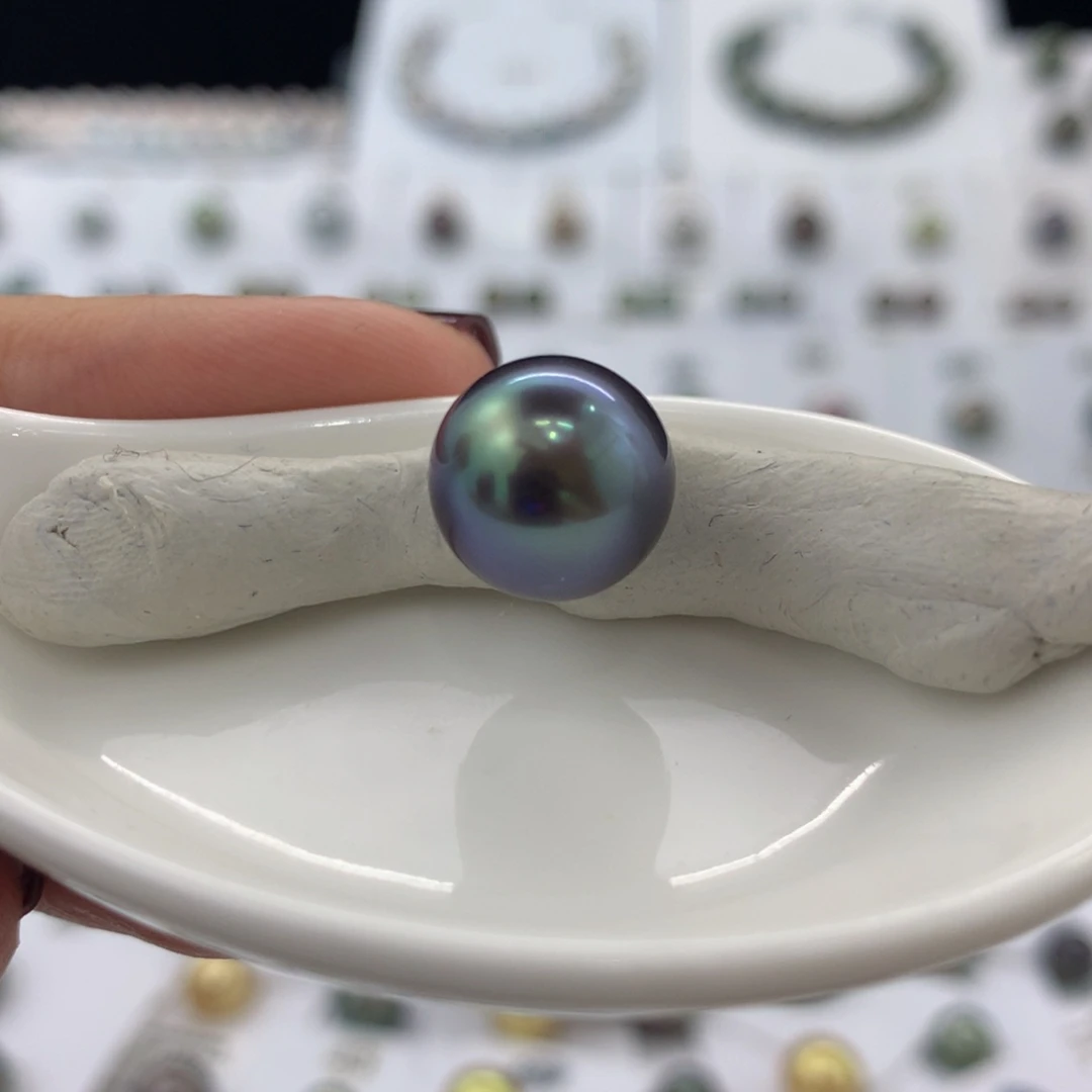 未镶嵌裸珠定制海水珍珠宝石蓝11.9mm