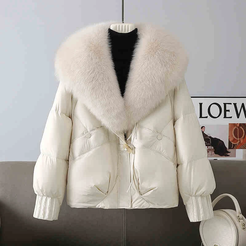 2025冬季新款高级感超好看时尚面包服外套女保暖加厚毛领宽松棉服