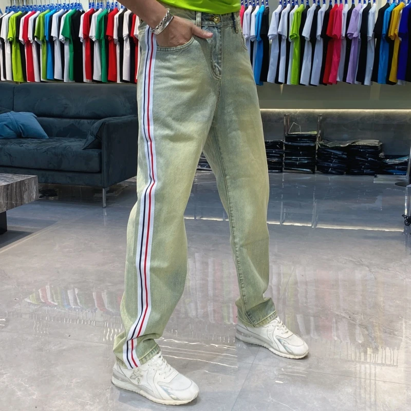 【也许家】新品夏季欧货时尚简约牛仔裤新款百搭宽松直筒裤TH028