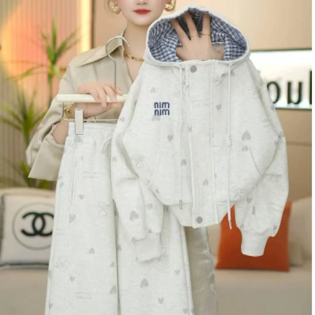 女童春秋款套装2025新款小女孩韩版休闲连帽外套卫裤两件套童装潮