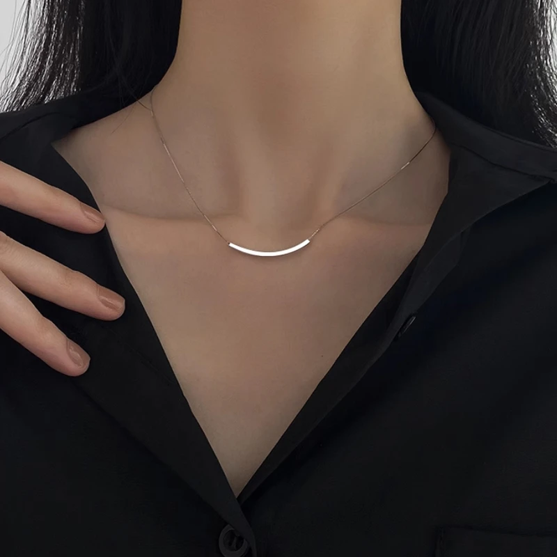 链子925银 纯银微笑项链女款笑脸2025新款爆款小众高级感锁骨链