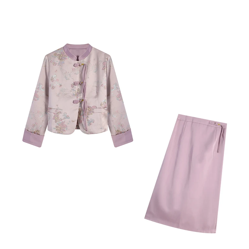 粉色上衣+长半裙两件套ZL103807