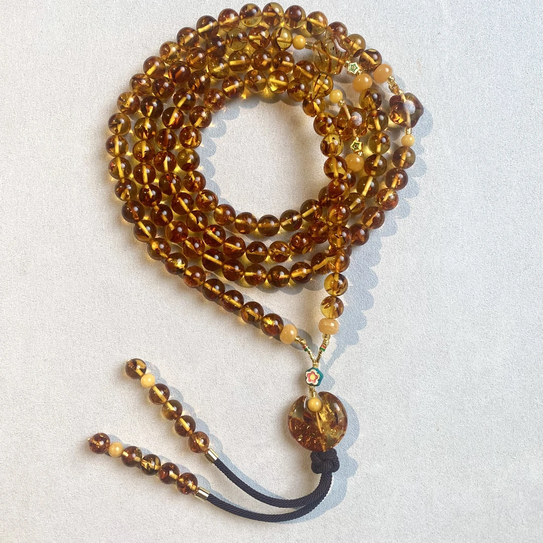 【Y】ZX112212花珀108毛衣链diy日月星辰8mm+