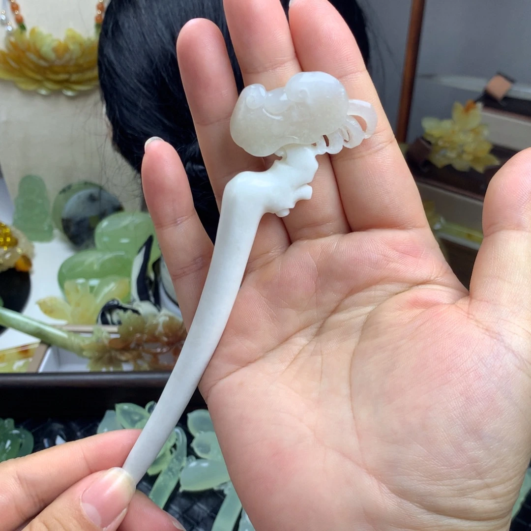 蛇纹石玉未镶嵌发簪