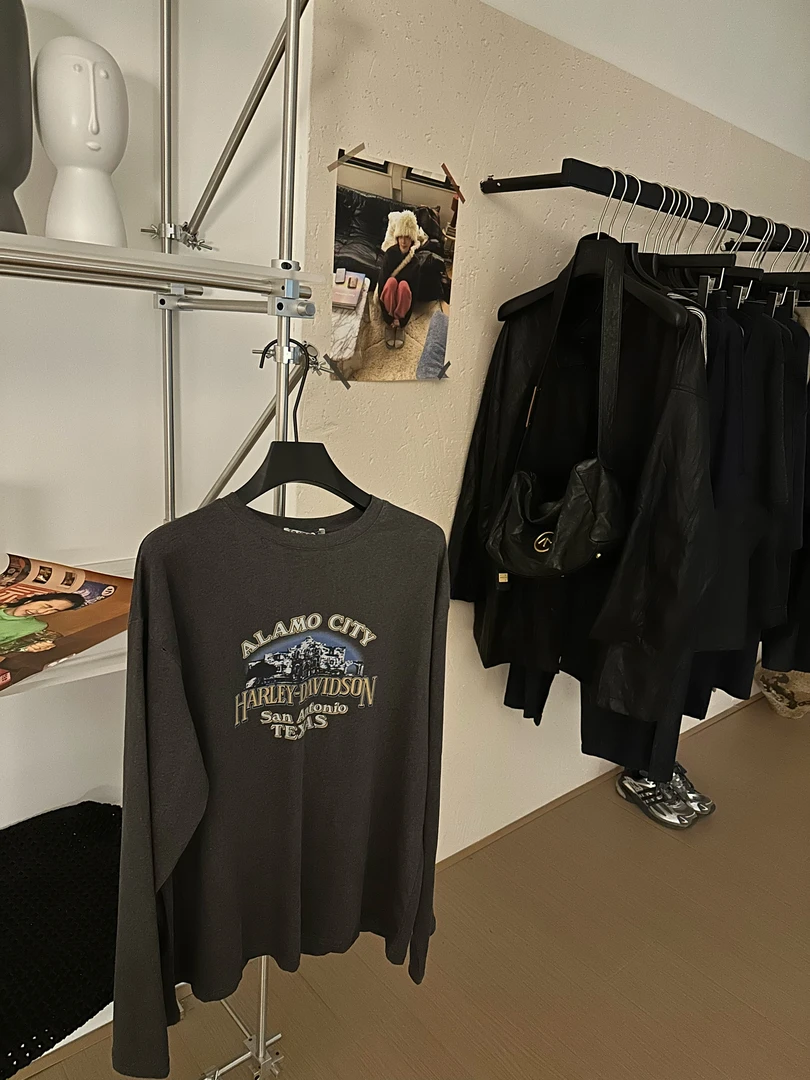 温柔瑶-Uncle Be秋款福利#美式百搭字母印花长袖上衣kc#7582