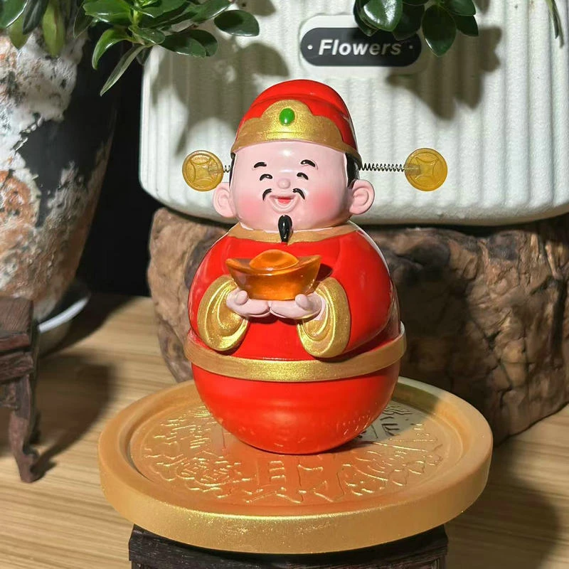 可爱招财进宝财神树脂摆件