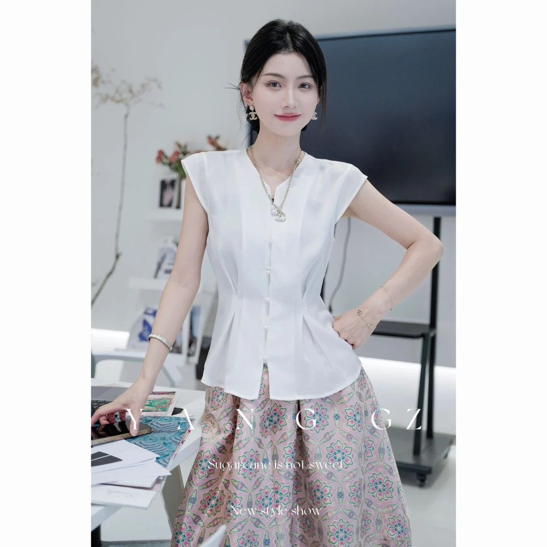 YANG GZ【Q栀子花开】春夏结构剪裁显瘦小衫女 GZ5152GL602264