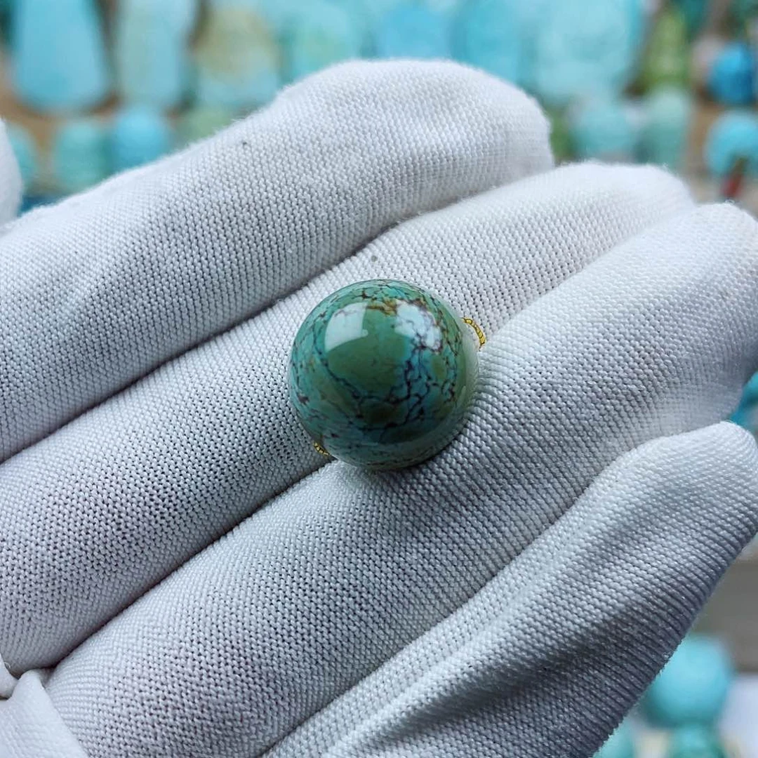 未镶嵌绿松石珠宝奇石14mm