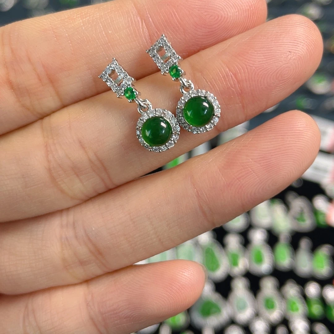 未镶嵌翡翠耳坠耳钉