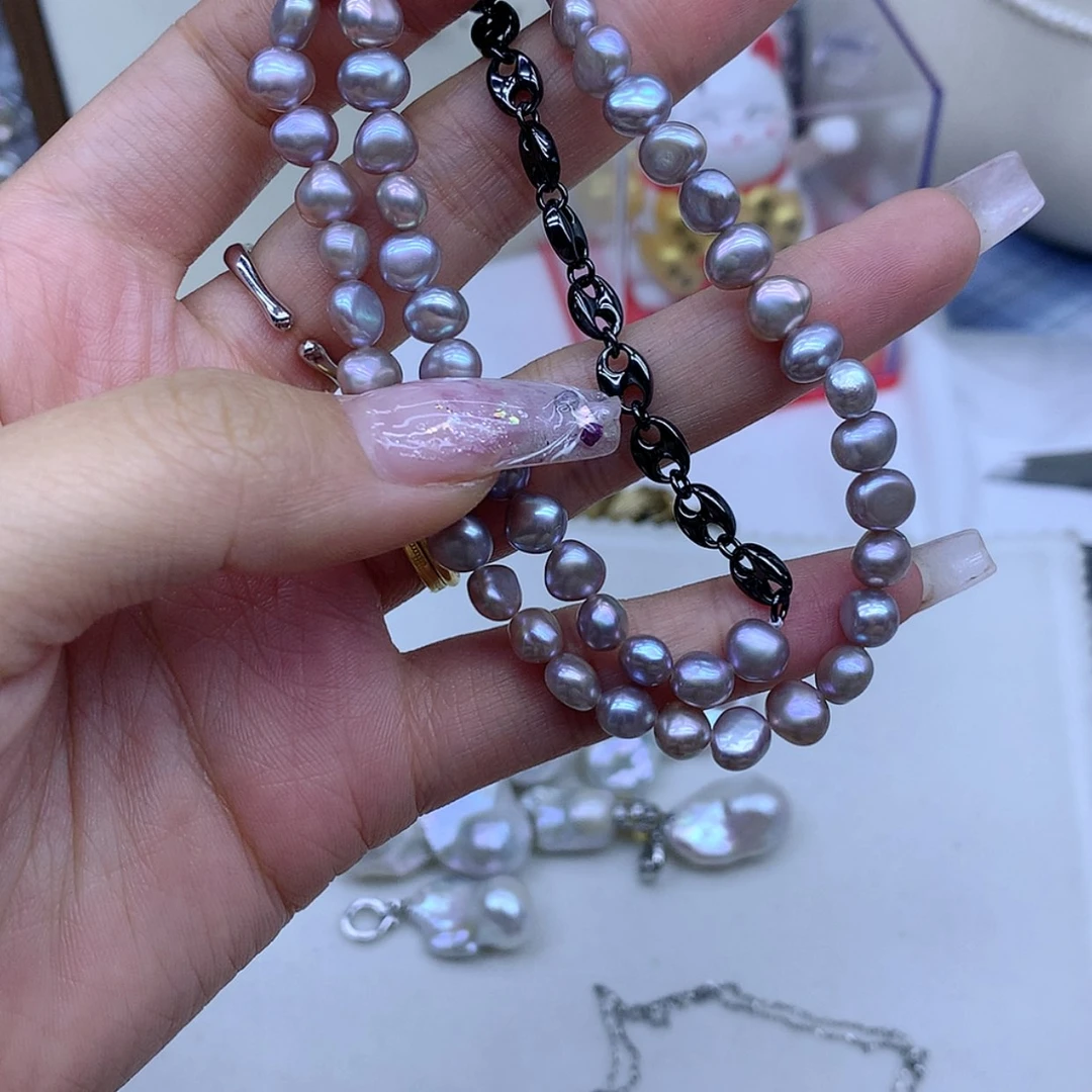 【闪购商品】淡水珍珠颈饰银S925镶嵌