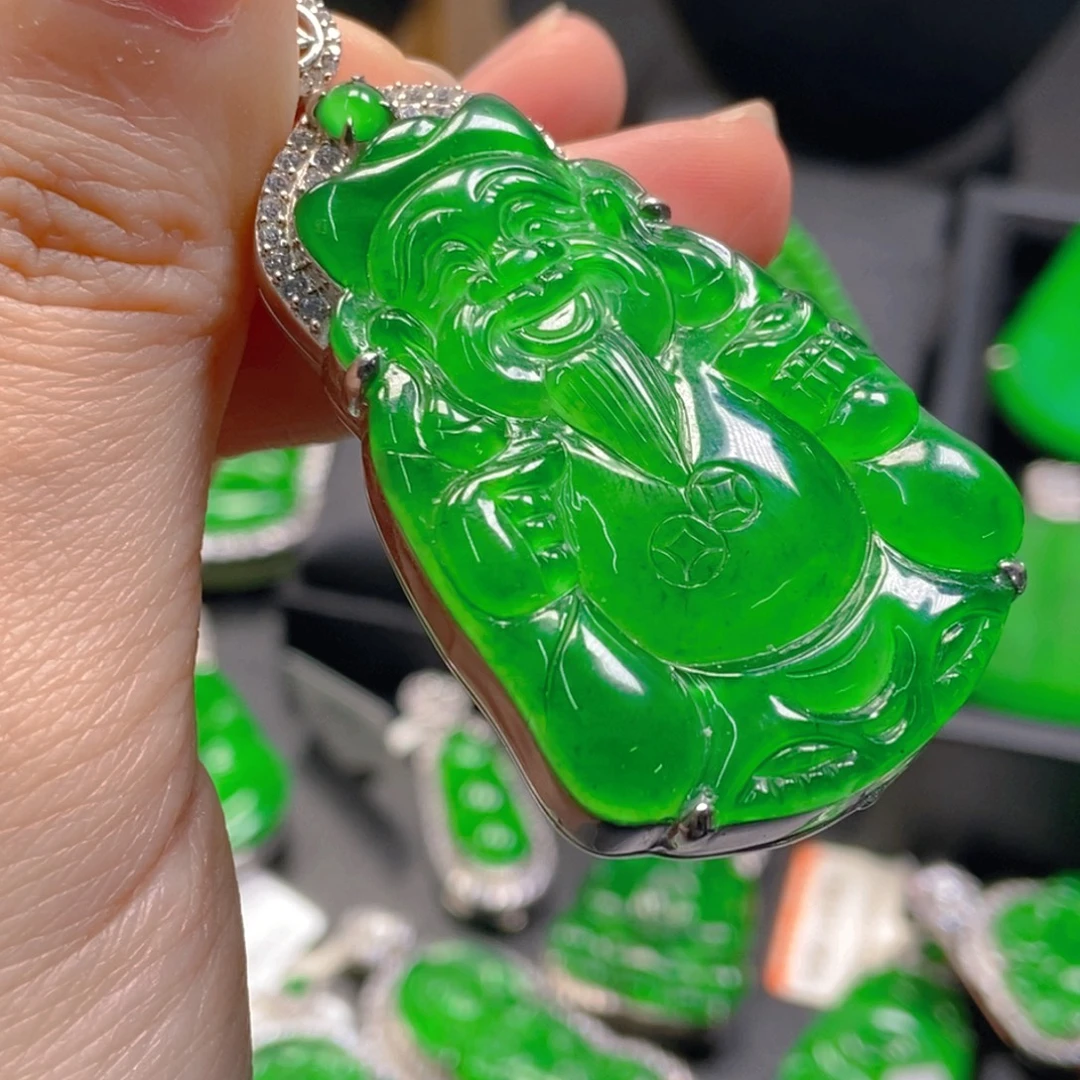 翡翠银S925镶嵌吊坠(不含链)