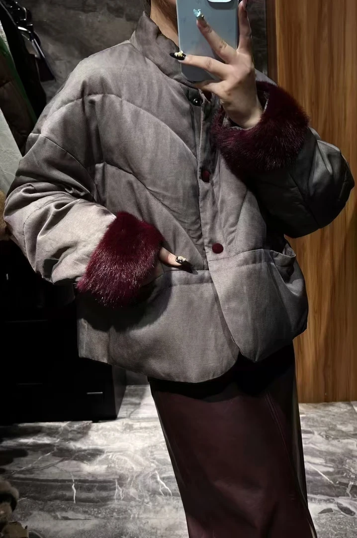 2025新90国标白鹅绒时尚短款轻国风百搭冬季羽绒-6128