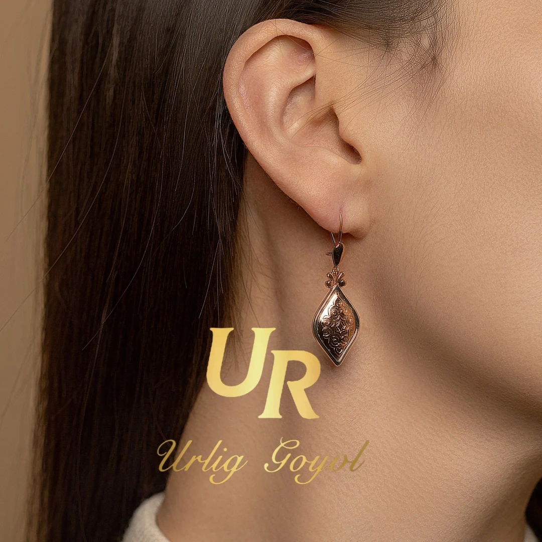 合金锆石耳饰  15-UR【顺丰包邮-无运费险】哈萨克耳挂玫瑰金色耳饰