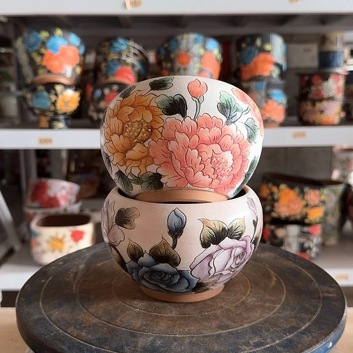 花盆红泥景德镇陶瓷学院