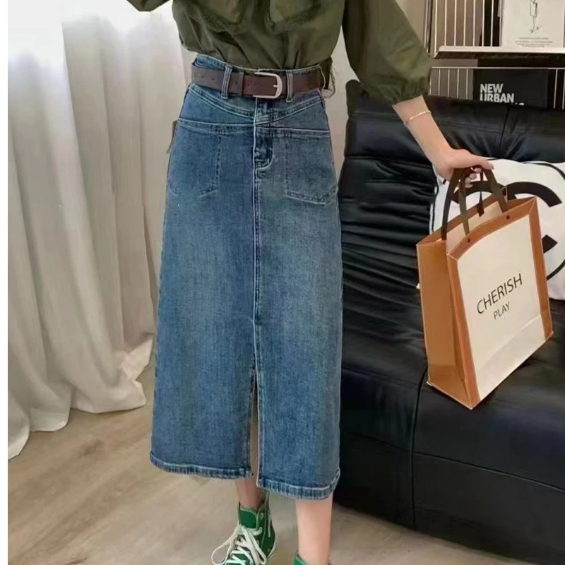 【锦衣服饰】李5503（5507）欧货时尚两口袋牛仔显瘦半身