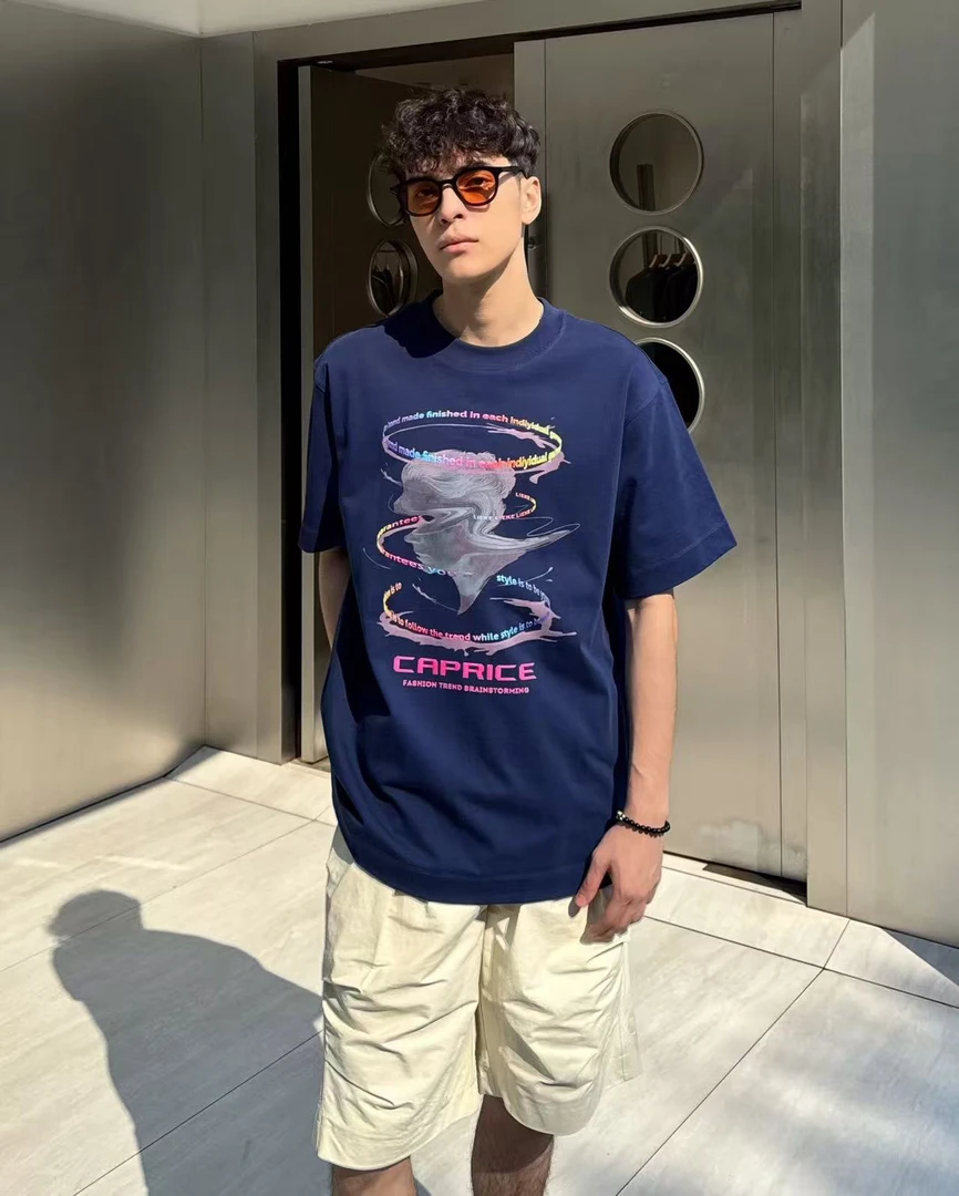 lieke纯棉短袖夏季印花休闲圆领百搭T恤