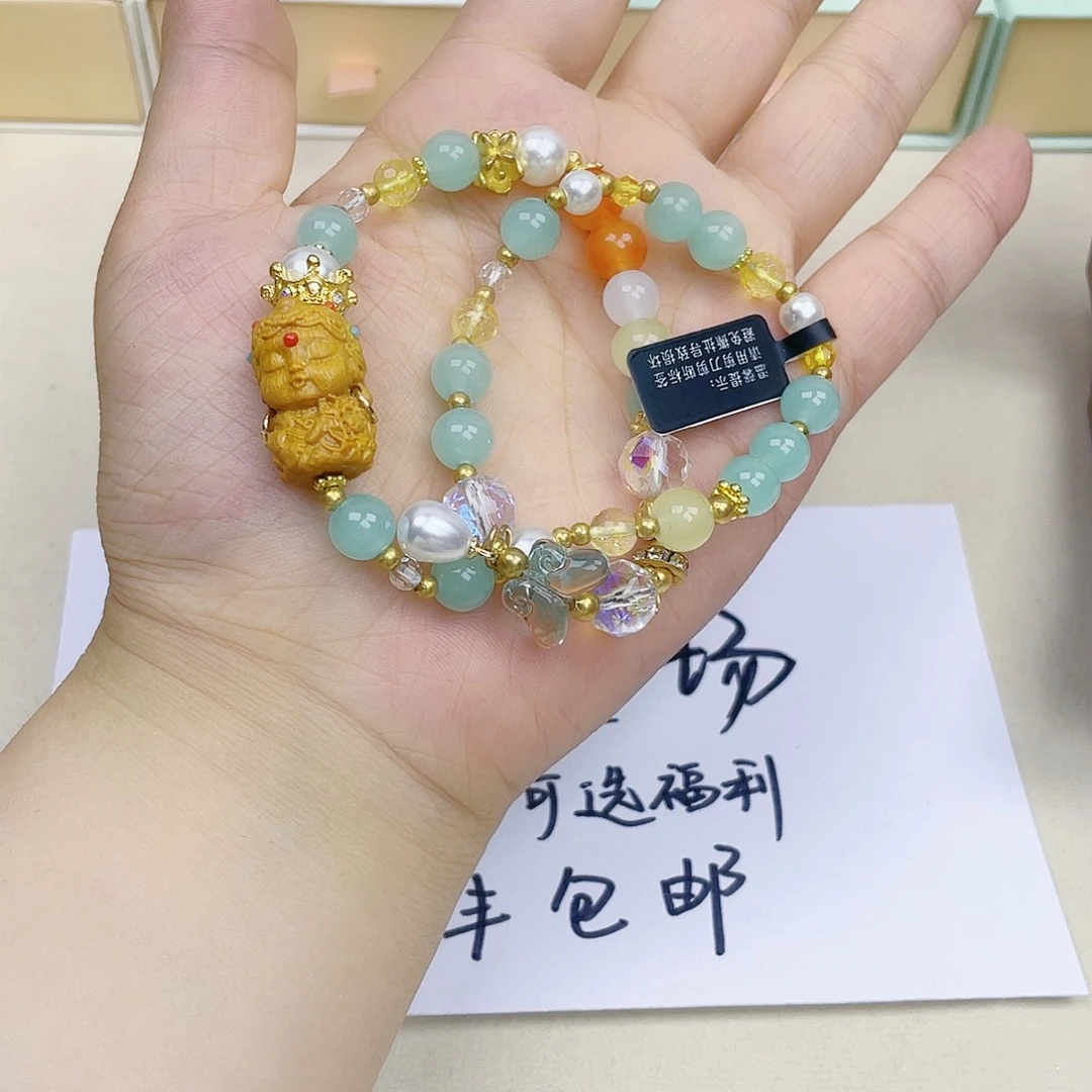 手饰针钠钙石银S925镀金镶嵌