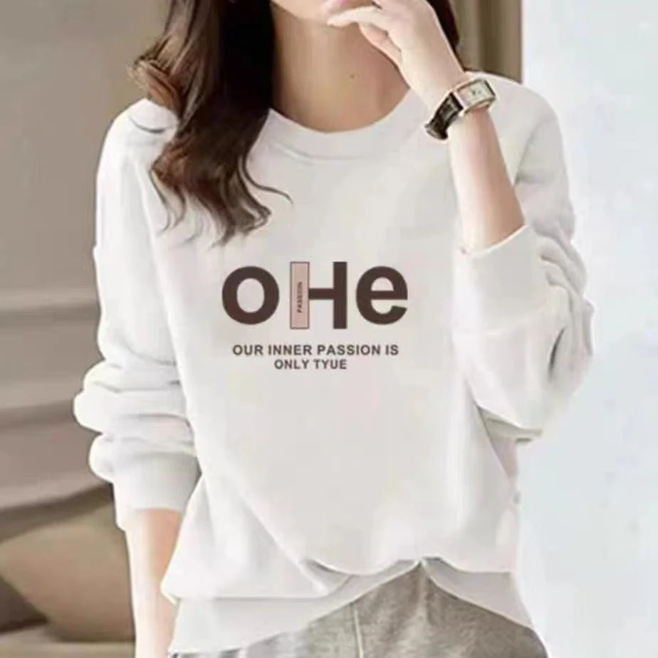 春秋新款毛圈棉圆领情侣百搭运动潮流休闲长袖-OHE