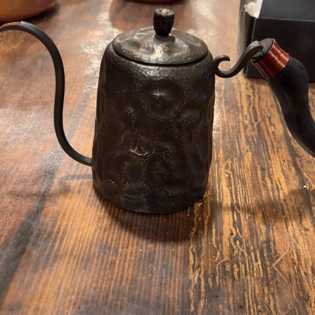 左*复古咖啡壶手工锻打工艺