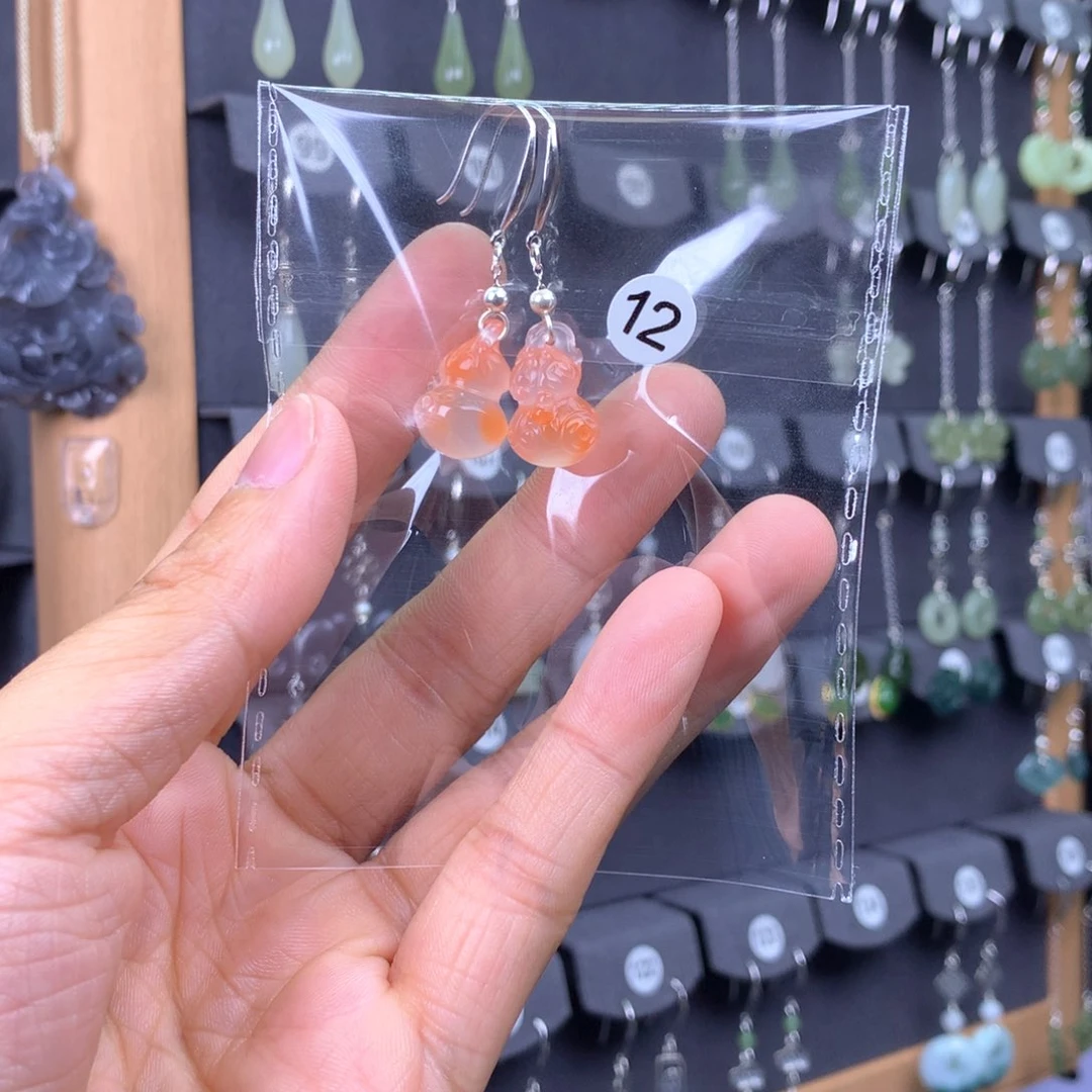 南红玛瑙耳饰银S925镶嵌小*子