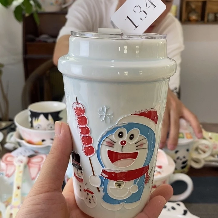 雯***a瓷片景德镇釉下彩手绘