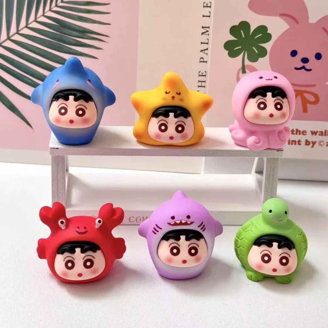 创意海洋小新 萌粒盲袋树脂diy配饰钥匙扣挂件桌面小摆件潮玩