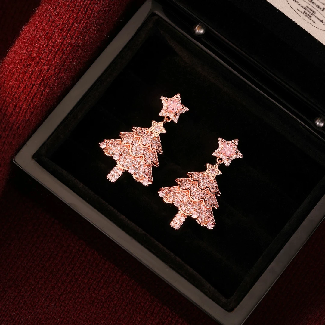 铜合金耳饰  【坠兔收光】Beverly 圣诞款设计高端耳饰~C058