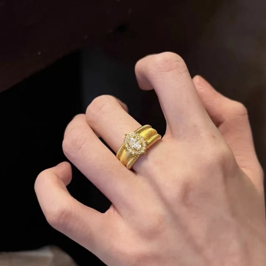 戒指 镀 K 金 鸽子蛋开口可调节戒指Z-17