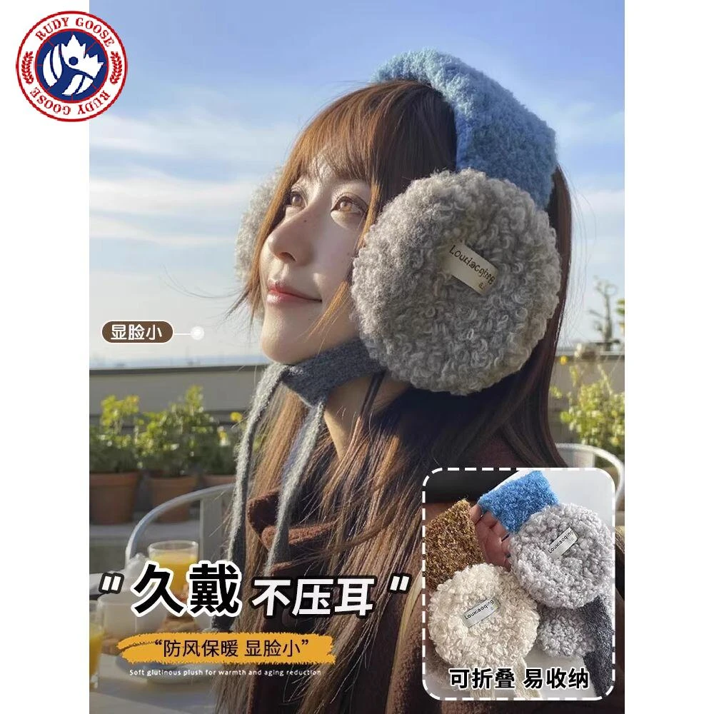 加拿大RUDY GOOSE鹅川西旅游韩系耳罩女冬季羊羔绒保暖耳包耳暖显