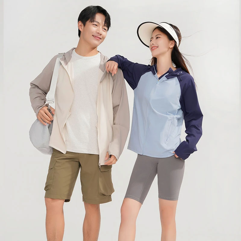 情侣款威格化拼接防晒服户外运动防晒衣男款防晒衣男款