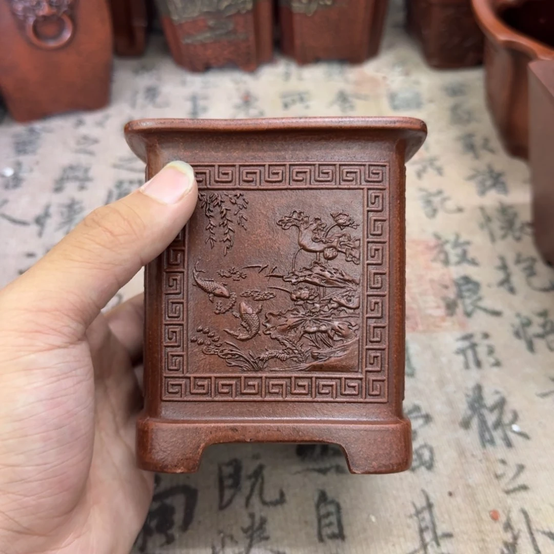 紫砂花盆8x9内经紫砂花盆