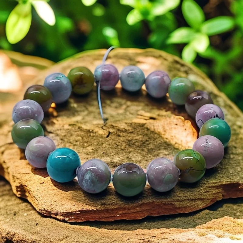 天然绿松石彩串湖北玉掌柜绿松石多宝彩串