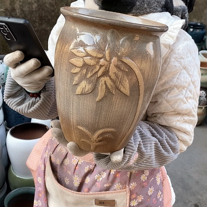 紫砂花盆正品口20高25