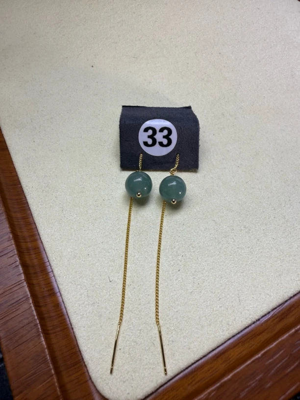 天然缅甸翡翠A货耳饰 33