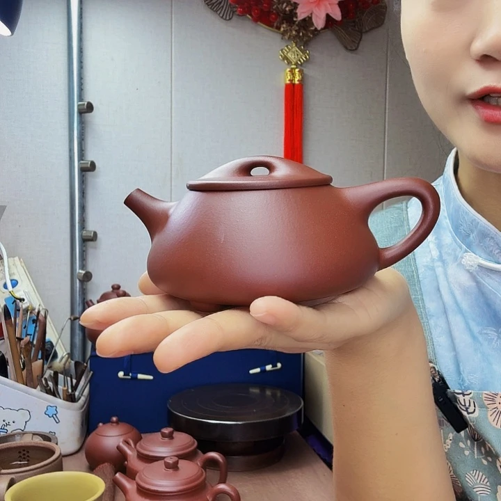 裸****紫砂茶壶景舟石瓢半手，微瑕处理200毫升，底槽清