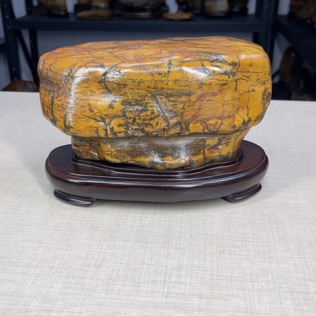 石材广西大化彩玉石配底座