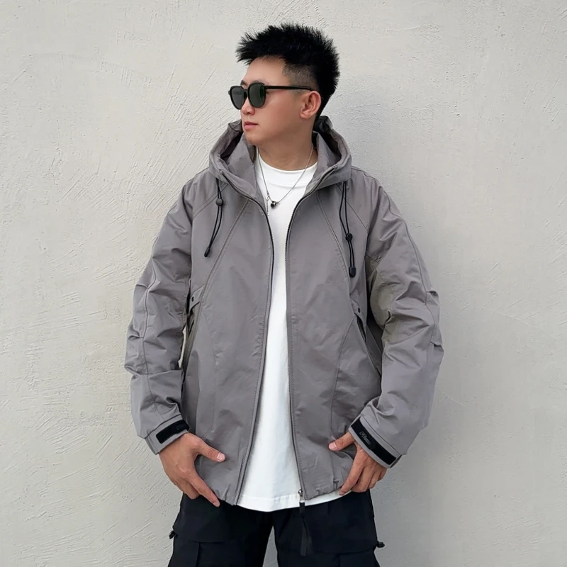 LKT.NINE美式连帽冲锋衣夹克男春秋季新款户外工装潮牌外套25611